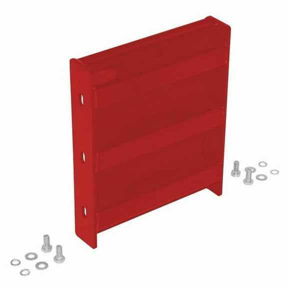 Vestil GR-F3R-BO-1-RD 12 in. Steel 3 Ribbed Bolt on Style Guard Rail, Red