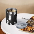 thumbnail image 3 of 12oz Coffee Tumblers Black Halloween Ghosts Stainless Steel Vacuum Insulated Travel Tumbler Coffee Cups Mug with Lid and Straw with Cleaning Brush for Cold & Hot Drinks, 3 of 5