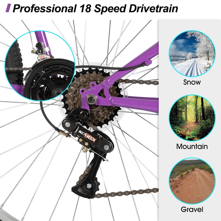 HILAND 26 inch Mountain Bike for Men Women, 18 Speeds High-Carbon