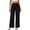 Black, variant on Women's Soft Stretchy Side Pocket Straight-Leg Cargo Full Length Pants with Elastic Mid Waist Adjustable Waist Multi-Pocket Regular Fit for Everyday Office Travel Commute