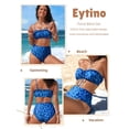thumbnail image 3 of Eytino Women's High Waisted Bikini Set Floral Print Front Lace Up 2 Piece Swimsuit Ruched Ruffle Trim Bathing Suit with Adjustable Spaghetti Straps M, 3 of 10