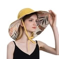 thumbnail image 2 of Fesfesfes Women's Summer Sun Outdoor UV Protection Floral Print Foldable Wide Brim Fishing Bucket Beach Hat, 2 of 4