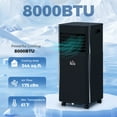 thumbnail image 3 of HOMCOM 8000 BTU Portable Air Conditioner with Remote, LED Display, 24H Timer, Black, 3 of 9