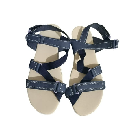 

BRISEZZS Women s Flat Sandals- Beach Sandals Open Toe Footbed Casual Round Toe Summer Sandals #848 Blue