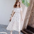 thumbnail image 2 of Vestido de gasa de verano, ajustado, adelgazante, fresco, con hombros descubiertos, cintura alta, vestido largo para lactancia., 2 of 4