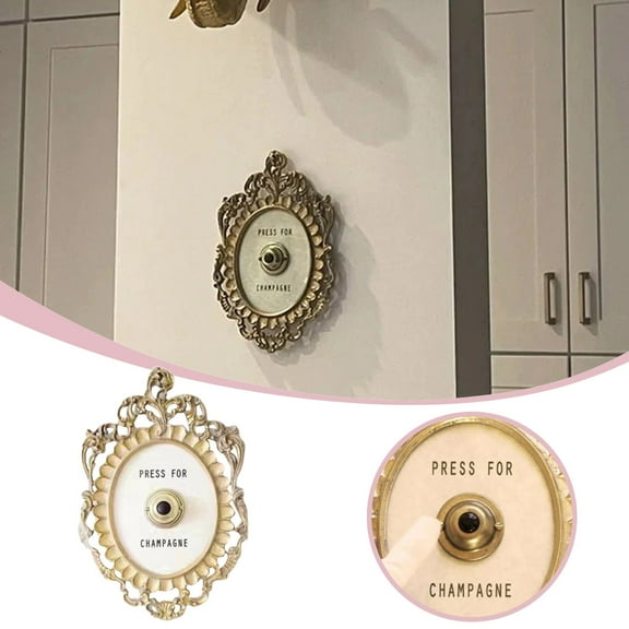 Champagne Doorbell European Style Button Doorbell Process for Hangs 2 - Home Entry Accessory with