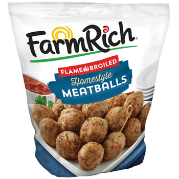 Farm Rich Flame Broiled Homestyle Meatballs, Fully Cooked, High Protein, 28oz