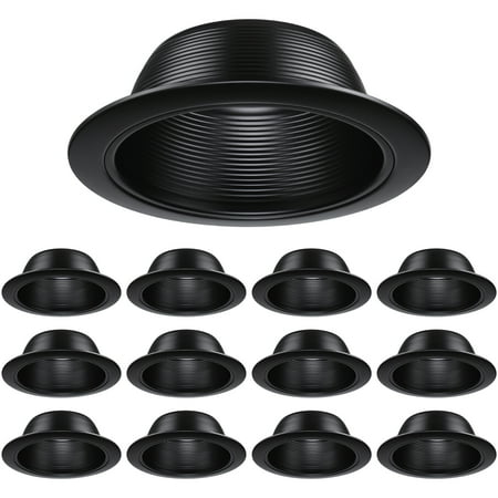 

TORCHSTAR 12 Pack Ceiling Can Light Trim for 6 Recessed Can Full Metal 6 Recessed Light Baffle Trim with Detachable Ring Fit Halo/Juno Remodel Recessed Housing