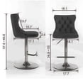 thumbnail image 6 of Swivel Bar Stools Set of  2 with Adjustable Seat Height, Contemporary Velvet Counter Stool with Metal Legs and Chrome Nailhead Trim Backrest, Dining Chair for Home and Pub, Blue & Sliver, 6 of 8