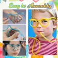thumbnail image 5 of 4 Pieces Silly Straws - Novelty Flexible Soft Drink Eyeglasses, Fun Party Drinking Straw Eye Glasses, Crazy Funky Drinking Tube for Party Supplies, Ch, 5 of 5