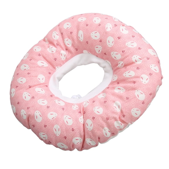 NFTIGB Ear Hole Piercing Pillow Cute Bunny Print Pressure Relief Donut Pillow for Side Sleepers CNH Cartilage Protection 9.8 inches / 25 cm Pink