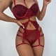 thumbnail image 2 of LYPERLA Baby Doll, Conjunto de lencería de Encaje para Mujer con Cinturones de Liguero, Sujetador y Bragas, sostén y Tanga, Body Ropa de Noche, Bodysuit Sexy y Elegante. brillar Electrónica, 2 of 5