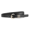 thumbnail image 2 of Women Belt Faux Leather Adjustable Holes Solid Color Thin Belt with Alloy Round Pin Buckle Casual Jeans Belt Costume Accessories, 2 of 8