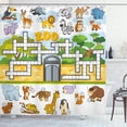 thumbnail image 1 of Ambesonne Word Search Game Shower Curtain, Zoo Theme, 69"Wx84"L, Multicolor, 1 of 3