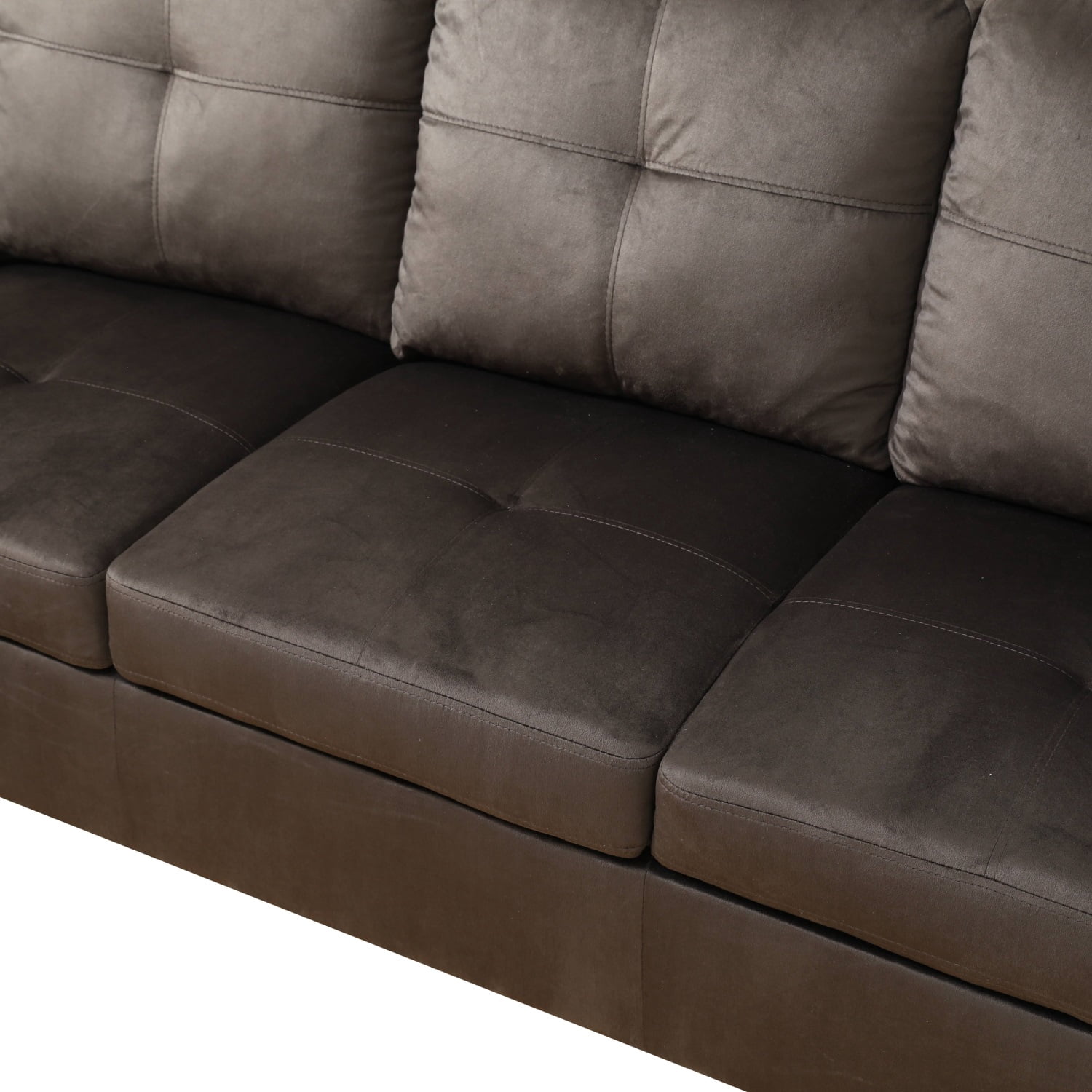 Hommoo Sofa Set, Flannel 2-Piece Living Room Sofa Set,Suitable for Home, Dark Brown