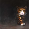 thumbnail image 2 of Atelier B Art Studio 12x12 Black Ornate Wood Framed with Double Matting Museum Art Print Titled - Discreet Cat, 2 of 4