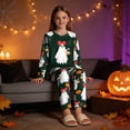 thumbnail image 7 of Family Matching Halloween Pajamas Set Cute Ghost Print Long-Sleeved Tops Trousers Sleepwear Outfits Holiday Sleepwear PJs, 7 of 7