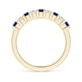 thumbnail image 2 of ANGARA Natural Blue Sapphire and Diamond Semi Eternity Wedding Ring in 14K Yellow Gold for Women (Size-2.6mm) | September Birthstone, Anniversary, Jewelry Gift for Women | Natural Blue Sapphire Ring, 2 of 11
