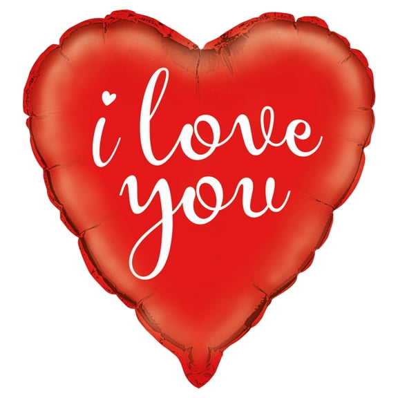 Foil Heart Shaped "I Love You" Balloon, Red, 18in