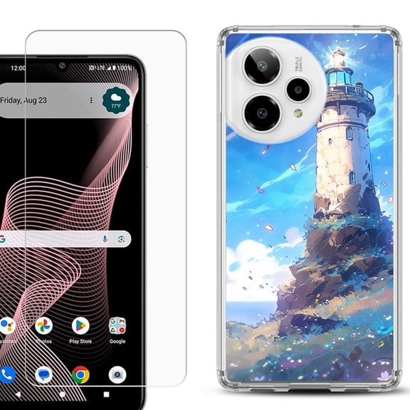 Phone Case for ATT Verge 2 5G, with Screen Protector, by OneToughShield - Beacon Sky