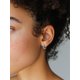 thumbnail image 2 of Pendientes de aro de plata de ley con piedras natales Silvora para mujer. Diamantes creados. Delicada joya de regalo para cumpleaños o Navidad, 2 of 8