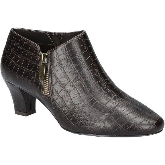 Women's Easy Street Kalinda Ankle Boot, Brown Crocodile, Size 7.5