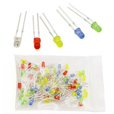 100PCS 3mm Light Emitting Diode LED Bead Bright Green Yellow Blue White Red