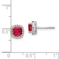 thumbnail image 3 of Primal Gold 14 Karat White Gold Ruby and Diamond Earrings, 3 of 3