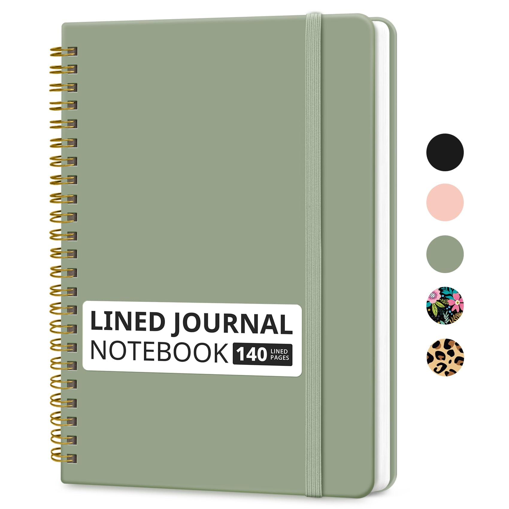 Taja Lined Spiral Journal Notebook for Women & Men, 140 Pages, College Ruled Hardcover Notebook for Work & Note Taking, Journals for Writing, A5(5.7" x 7.9")