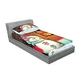 thumbnail image 2 of Ambesonne Christmas Fitted Sheet & Pillow Sham Set, Garden with Gift Box, Twinxl, White Brown, 2 of 2