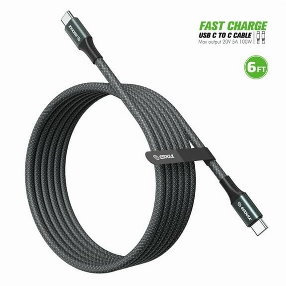 For TCL 60 XE NXTPAPER 5G T705M 1X 6FT Braided Fast 100W USB Cable Type C TO C