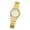 Golden glossy surfac-Women model, variant on Luxurious Couple Watch with Steel Strap Mineral Glass and Round Dials For Him Her Gift And Formal Occasion Wear