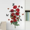 thumbnail image 2 of Valentine's Day Heart Rose Wall Decal - Self-Adhesive Heart-Shaped Rose Stickers Easy To Apply And Remove Reusable Decor For Bedroom Living Room Office - For Couples Lovers, 2 of 5