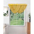 thumbnail image 2 of Yellow Golden Floral Sheer Waterfall Valance Curtains for Window, Spring Summer Shiny Flowers Rod Pocket Sheer Topper Swag Curtains for Living Room, Kitchen 38.5"W x 47.2"L, 1 Panel, 2 of 7