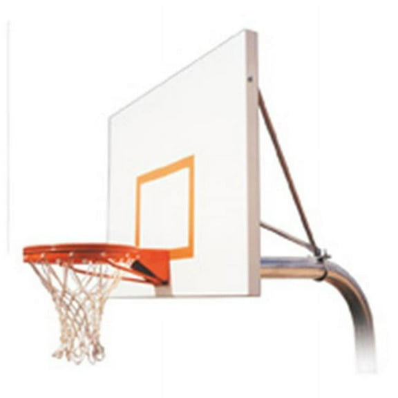 RuffNeck Playground-EXT Steel In Ground Fixed Height Basketball System, Maroon