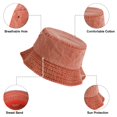 thumbnail image 2 of Washed Cotton Bucket Hats Packable Summer Outdoor Cap Travel Beach Sun Hat Plain Colors for Men Women, 2 of 5