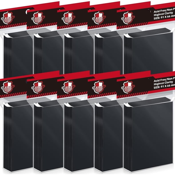 Fundas para cartas Kitoyz Black Toploaders, 1000 unidades, para cartas coleccionables