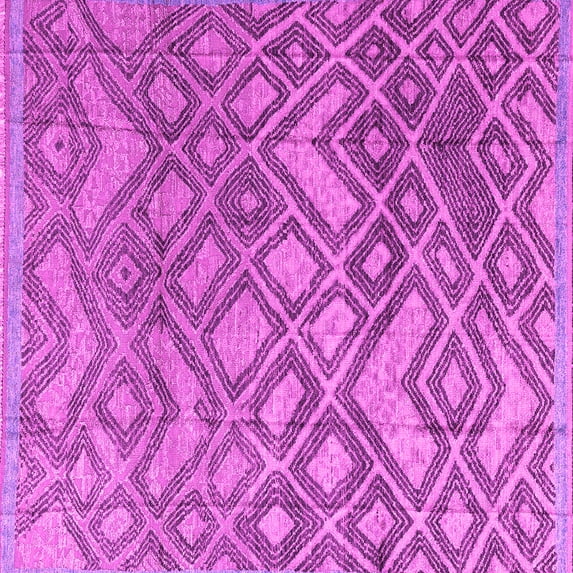 Ahgly Company Indoor Square Abstract Pink Modern Area Rugs, 7' Square