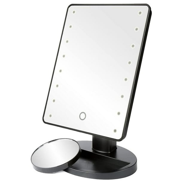Generic Miroir lumineux de maquillage pliable avec lumières LED, rotation,  Avec Zoom x10 à prix pas cher