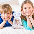 thumbnail image 4 of Plush Rabbit Stuffed Animal Toy With Soft Fluffy Texture, Cute Bow And Bell Details For Enhanced Playfulness, Safe Non-Toxic Materials For Safe Interaction With Big Kids And, 4 of 6