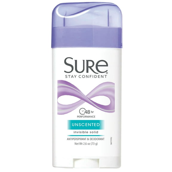 Sure Solid Anti-Perspirant Deodorant Stick, Unscented, Women, 2.6 oz