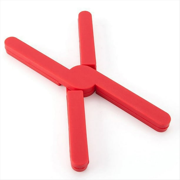 Alfombrilla Plegable para Mesa de Comedor, Antideslizante, Resistente Al , Posavasos para Platos y Herramienta de Cocina, Almohadilla de Mesa Portátil Roja