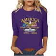 thumbnail image 6 of Lazyguy United States 250th Anniversary Pullover Women Graphic Printed Casual T-Shirts Crew Neck 3/4 Sleeves Blouses Tees for Festival Fourth of July S-4XL Blue, 6 of 9
