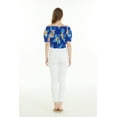 thumbnail image 2 of Women's Hawaiian Off-Shoulder Smock Top in Hibiscus Blue L, 2 of 5