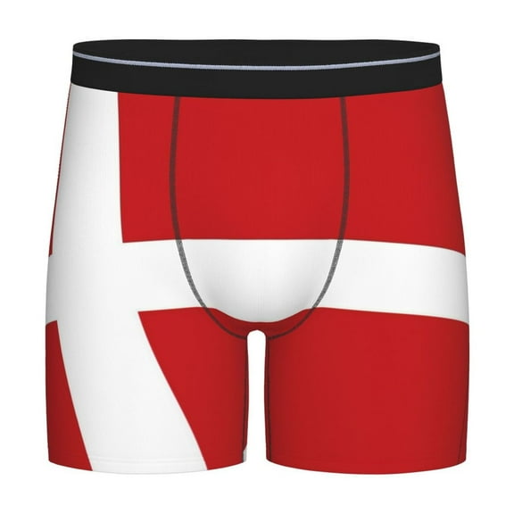 Danish Flag Boxer Briefs Novelty Underwear With Fly Underwear For Men