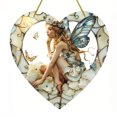 thumbnail image 7 of Heart-Shaped Angel with Wing Acrylic Painted Disc Pendant - 8in Window & Porch Hanging Decoration for Home, Cute Angel-Themed Ornament to Enhance Indoor/Outdoor Holiday & Daily Ambiance, A, 7 of 7