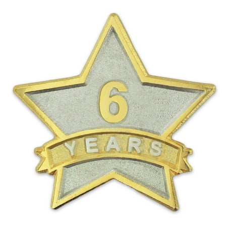 PinMart's 6 Year Service Award Star Corporate Recognition Dual Plated Lapel (Best Star Wars Pics)
