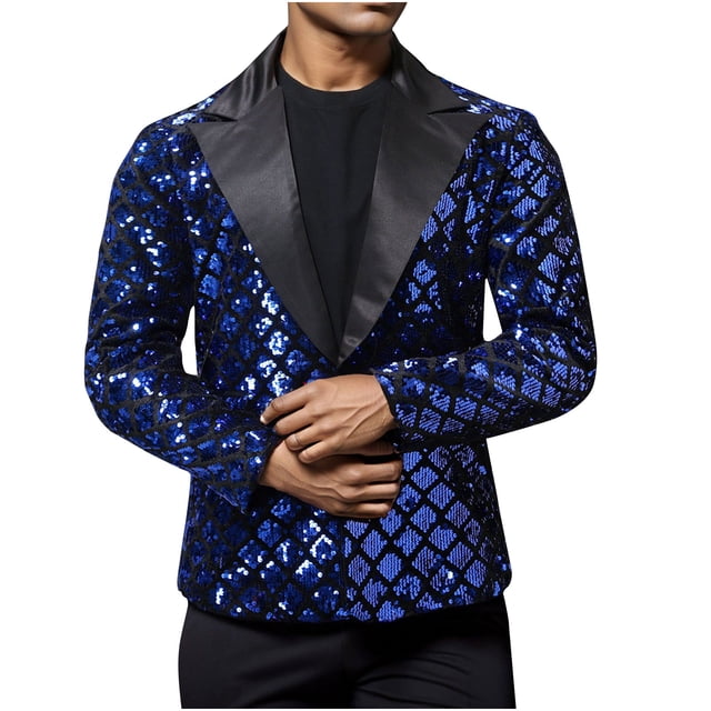 Costumes for Men,Mens Dancing Party Performance Costumes able Personality Hot Stamping Bright Color Pocket Casual Cool List Two Button Suit Jacket,Jackets for Men,Suits for Men