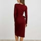 thumbnail image 5 of Moda mujer Casual sólido manga larga cuello redondo vendaje vestido otoño blusa Tops Pompotops hdfakjf4155, 5 of 9