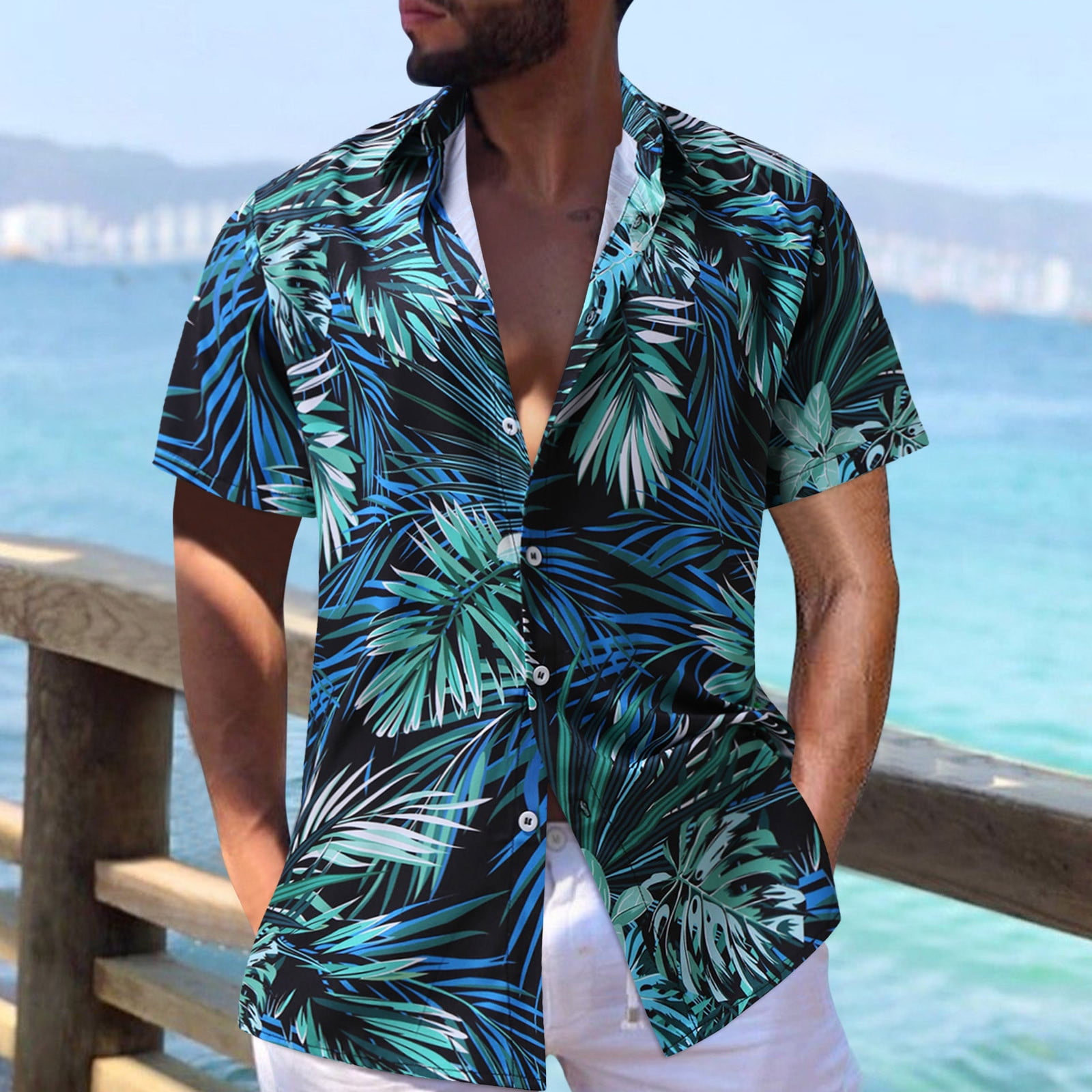 Eashery Button Down Shirt Men Hawaiian Shirt for Men,Men's Short